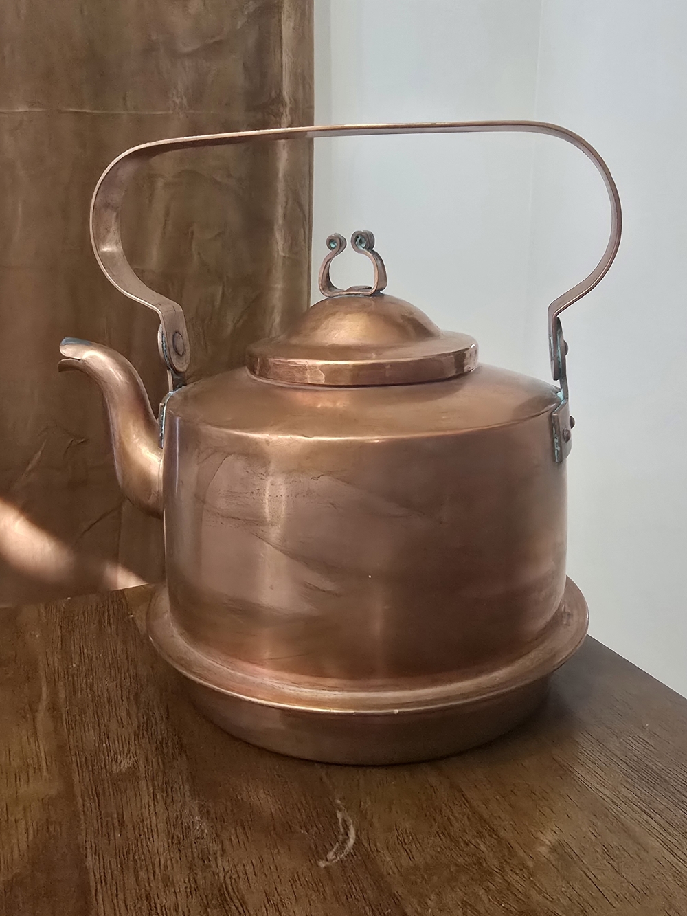 Skultuna 11611 Copper 2.5 Liter Tea Kettle Pot With Lid Very Nice Patina Signed